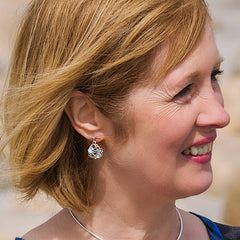 Arctic Stream Drop Earrings in Arctic Blue Enamel