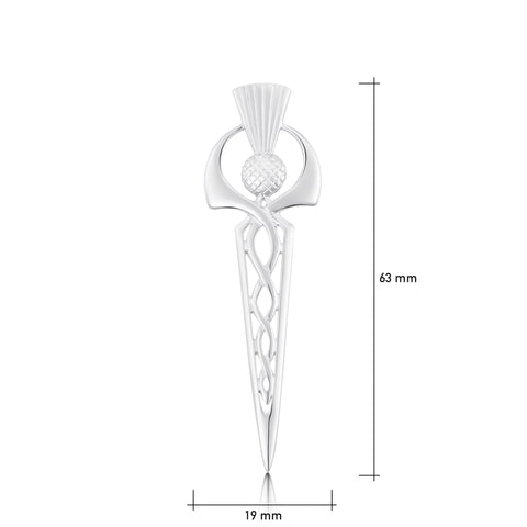 Thistle Kilt Pin in Sterling Silver by Sheila Fleet Jewellery