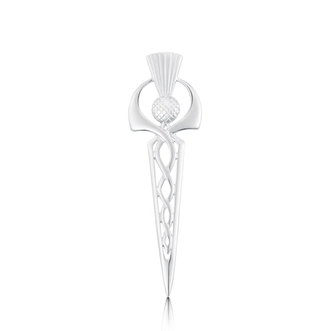 Thistle Kilt Pin in Sterling Silver by Sheila Fleet Jewellery