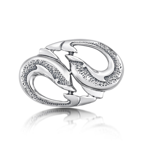 Dolphin Curves Brooch in Sterling Silver
