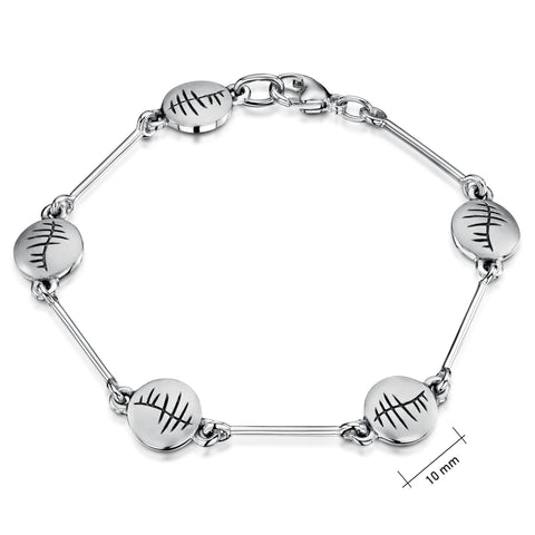 Ogham Small Bracelet in Sterling Silver by Sheila Fleet Jewellery