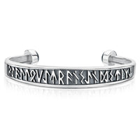 Runic Torque Bangle in Sterling Silver with Hematite by Sheila Fleet Jewellery