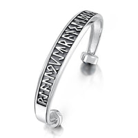 Runic Torque Bangle in Sterling Silver with Hematite by Sheila Fleet Jewellery