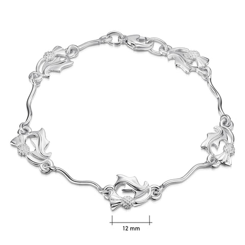 Thistle 5-link Bracelet in Sterling Silver by Sheila Fleet Jewellery