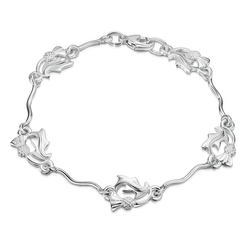 Thistle 5-link Bracelet in Sterling Silver by Sheila Fleet Jewellery