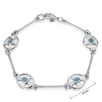 Cross of the Kirk 4-link Blue Topaz Bracelet in Crystal Enamel by Sheila Fleet Jewellery