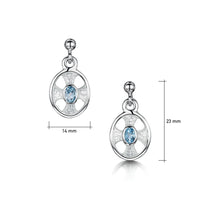 Cross of the Kirk Small Blue Topaz Drop Earrings in Crystal Enamel by Sheila Fleet Jewellery