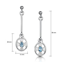 Cross of the Kirk Blue Topaz Dress Drop Earrings in Crystal Enamel by Sheila Fleet Jewellery