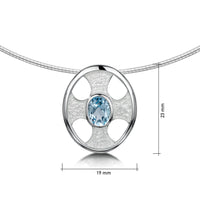 Cross of the Kirk Blue Topaz Necklace in Crystal Enamel by Sheila Fleet Jewellery