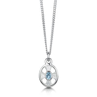 Cross of the Kirk Small Blue Topaz Pendant in Crystal Enamel by Sheila Fleet Jewellery