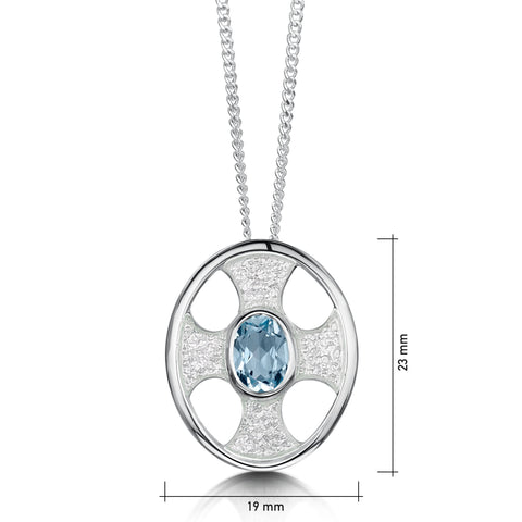Cross of the Kirk Blue Topaz Dress Pendant in Crystal Enamel by Sheila Fleet Jewellery