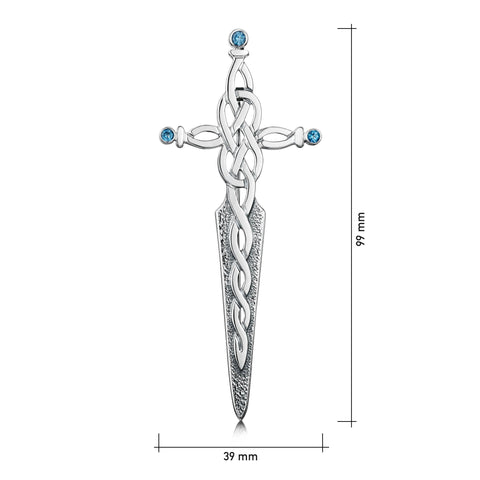 The Lover’s Knot Kilt Pin with Blue Topaz by Sheila Fleet Jewellery