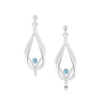 Reef Knot Blue Topaz Drop Earrings in Sterling Silver by Sheila Fleet Jewellery