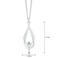 Reef Knot Pendant Necklace in Sterling Silver with Blue Topaz by Sheila Fleet Jewellery