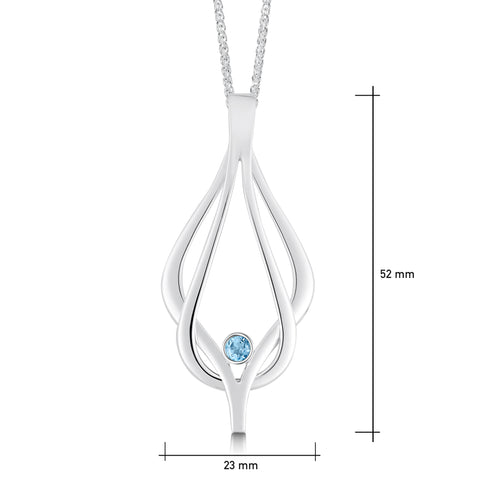 Reef Knot Dress Pendant Necklace with Blue Topaz by Sheila Fleet Jewellery
