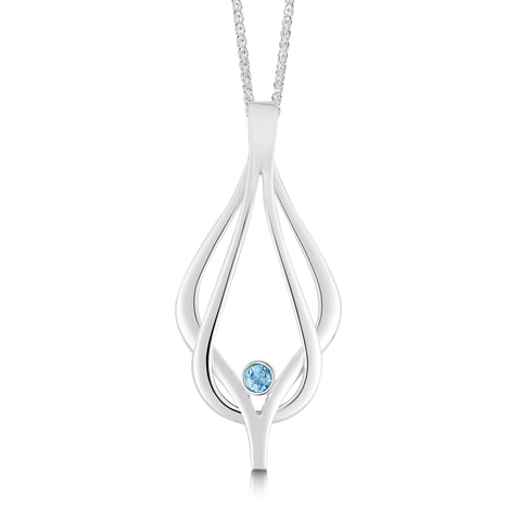 Reef Knot Dress Pendant Necklace with Blue Topaz by Sheila Fleet Jewellery