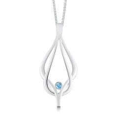 Reef Knot Dress Pendant Necklace with Blue Topaz by Sheila Fleet Jewellery