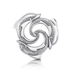 Dolphin Trio Brooch in Sterling Silver