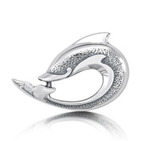 Dolphin Curve Brooch in Sterling Silver