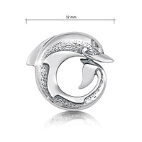 Dolphin Curl Brooch in Sterling Silver