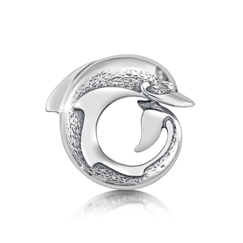 Dolphin Curl Brooch in Sterling Silver