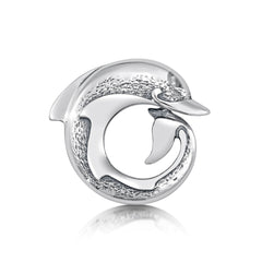Dolphin Curl Brooch in Sterling Silver