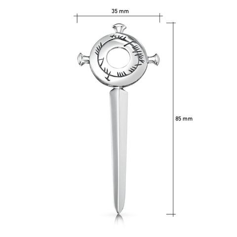 Ogham Kilt Pin in Sterling Silver by Sheila Fleet Jewellery