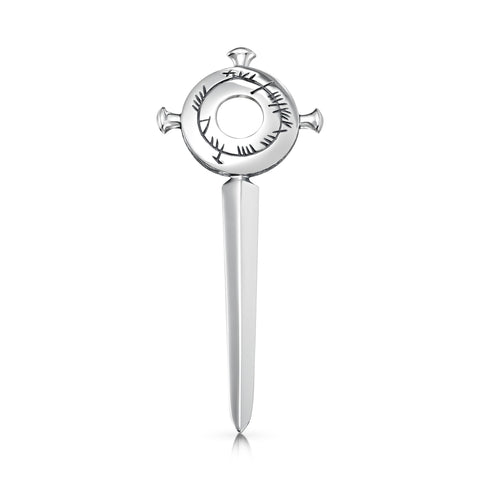 Ogham Kilt Pin in Sterling Silver by Sheila Fleet Jewellery
