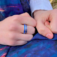 Halo Sterling Silver Ring in Blue Enamel by Sheila Fleet Jewellery