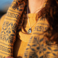 Bumblebee Enamel Dress Pendant in Sterling Silver by Sheila Fleet Jewellery.