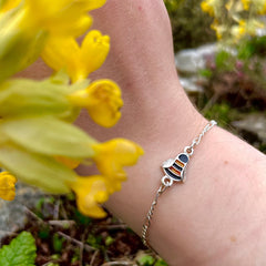 Bumblebee Single-Bee Bracelet in Sterling Silver by Sheila Fleet Jewellery