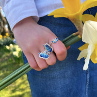 Holly Blue Butterfly Enamel Charm Ring by Sheila Fleet Jewellery