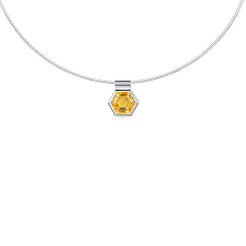 Honeycomb Sterling Silver Necklace with Citrine by Sheila Fleet Jewellery