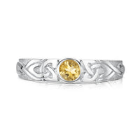 Celtic Knotwork Citrine Ring in Sterling Silver by Sheila Fleet Jewellery