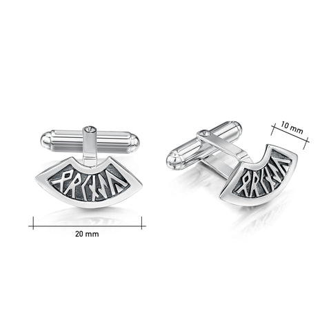 Runic Small Cufflinks in Sterling Silver