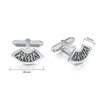 Runic Small Cufflinks in Sterling Silver