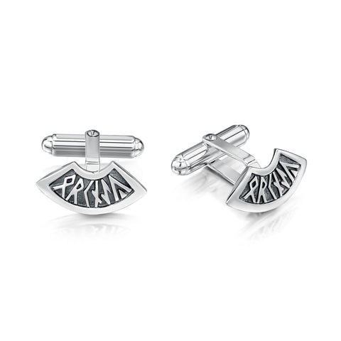 Runic Small Cufflinks in Sterling Silver