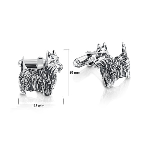 Scottie Dog Cufflinks in Sterling Silver by Sheila Fleet Jewellery
