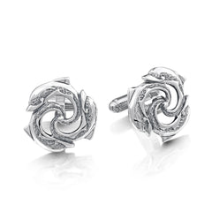 Dolphin Trio Cufflinks in Sterling Silver