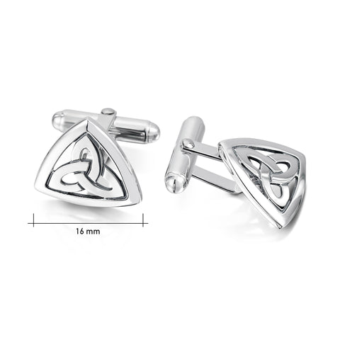 Book of Kells Trinity Knot Cufflinks in Sterling Silver