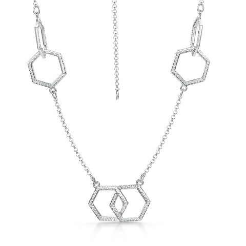 Honeycomb Small 10-link Chain Necklace in Sterling Silver by Sheila Fleet Jewellery