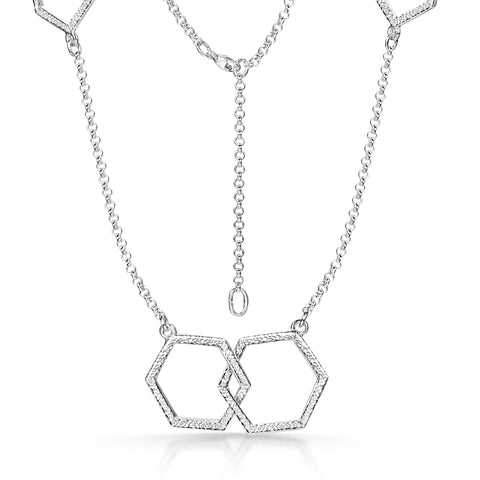 Honeycomb Medium 10-link Chain Necklace in Sterling Silver by Sheila Fleet Jewellery