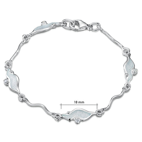 River Ripples Cubic Zirconia Bracelet in Frost Enamel by Sheila Fleet Jewellery
