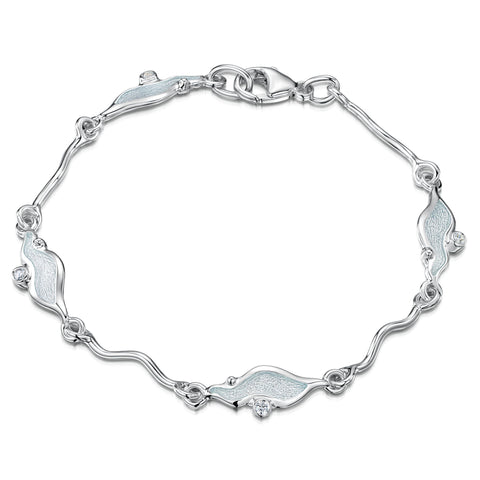 River Ripples Cubic Zirconia Bracelet in Frost Enamel by Sheila Fleet Jewellery
