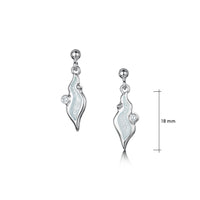 River Ripples Small Cubic Zirconia Drop Earrings in Frost Enamel by Sheila Fleet Jewellery