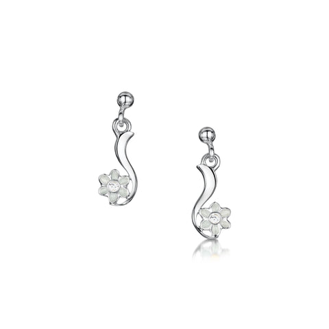 Daisies at Dawn Petite Enamel Drop Earrings with CZ