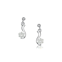 Daisies at Dawn Petite Enamel Drop Earrings with CZ