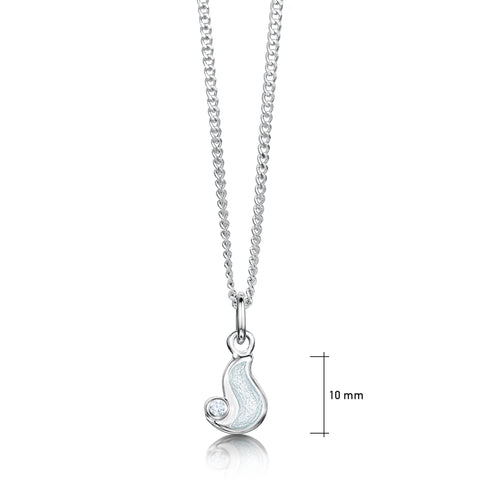 River Ripples Petite Cubic Zirconia Pendant in Frost Enamel