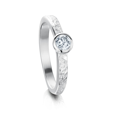 Matrix Cubic Zirconia Ring in Sterling Silver by Sheila Fleet Jewellery