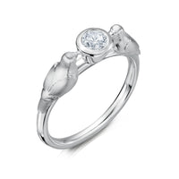 Dove Ring in Sterling Silver with Cubic Zirconia by Sheila Fleet Jewellery